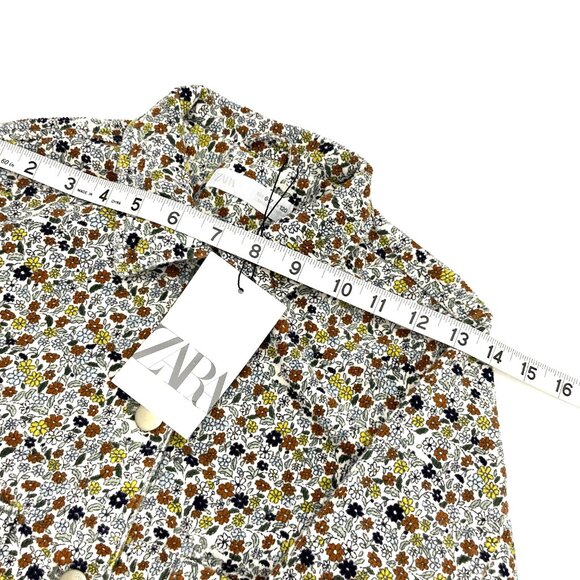 Zara Fine-Wale Corduroy Floral Jacket and Pants Set Girl's 7/8 - Picture 6 of 16